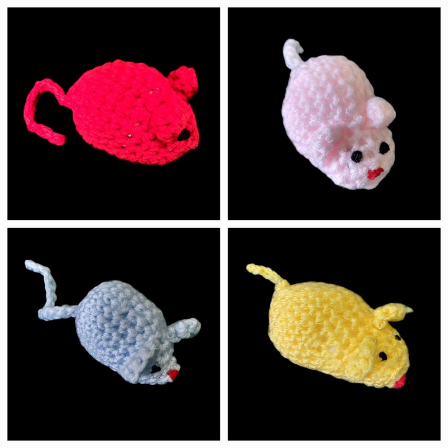 Crochet mouse cat toy