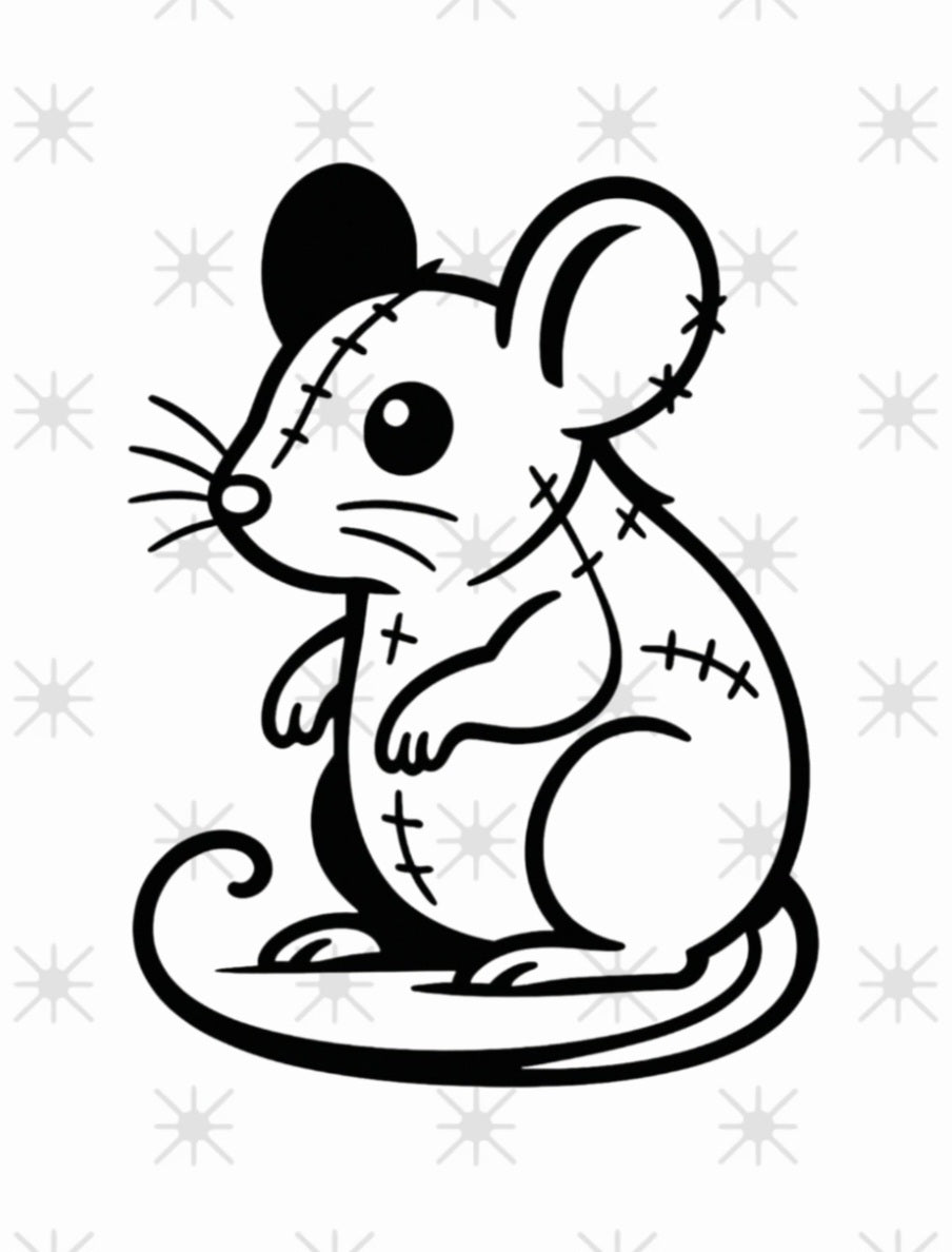 Handmade zombie felt cat toy mouse