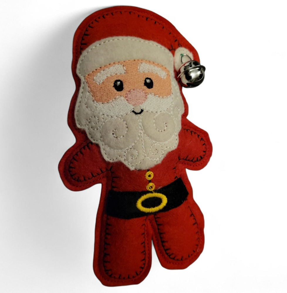 Santa felt cat toy
